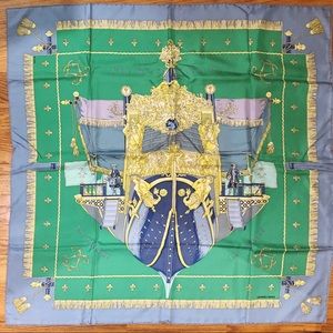 Green and blue Hermes scarf